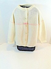 CHILD'S SWEATER-CARDIGAN VTG 1950'S LABEL INTACT BYJANIE 100 ACRYLIC-ORLON