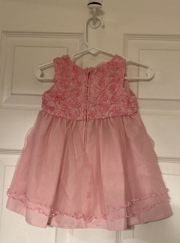 Bonnie BABY DRESS Girls Size 18 Months WHITE Floral Theme Lined - Picture 8 of 11