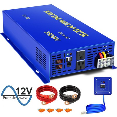 3500 watt Pure Sine Wave Power Inverter 12v to 110v 120v with Remote Switch