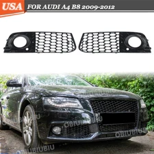 Fit For Audi A4 B8 2009-12 RS4 Style Honeycomb Mesh Fog Light Grill Grille Cover