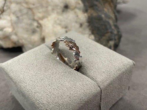 Anello Gallese Argento e Oro Rosa 9ct Rovere Royal Clogau Misura M Nuovo Raro Galles 925 - Foto 12 di 13