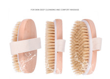 Customize Logo-Wood handle dry brush body clean skin brush wash massage brush