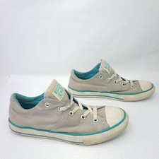 Converse All Star Junior Size 4 Gray Canvas Sneakers Lace Up Athletic Shoes