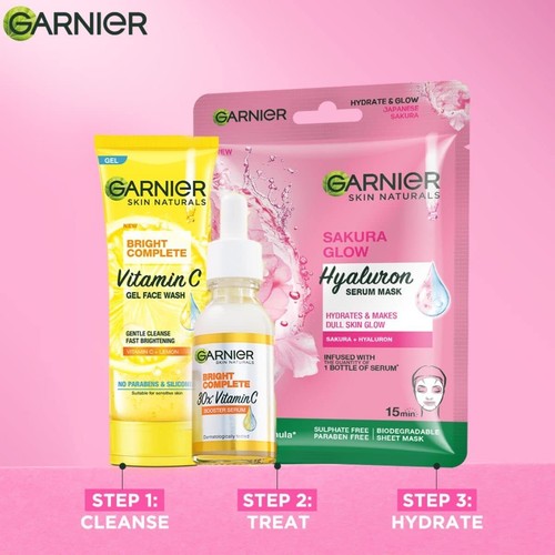 Garnier Skin Naturals, Sheet Mask, Hydrating & Increases Sakura Glow, 28g x 5 - Picture 8 of 9