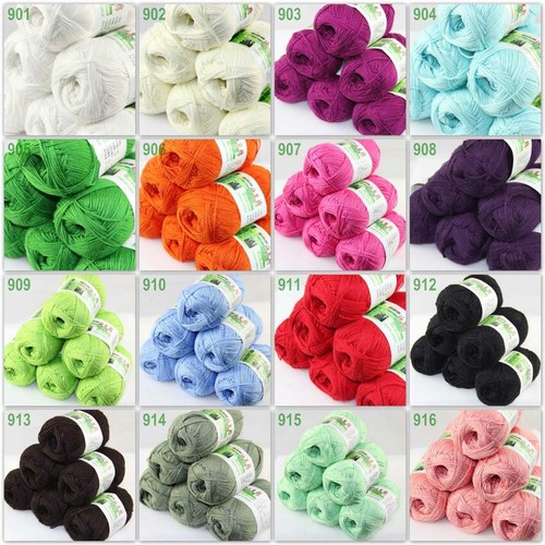 Sale 9BallsX50gr Bamboo Cotton Baby Blankets Hand Knitting Crochet Yarn 12 - Picture 9 of 24