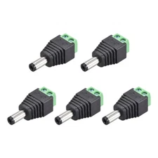 5Pcs DC Male Connector 5.5x2.5mm Power Jack Adapter