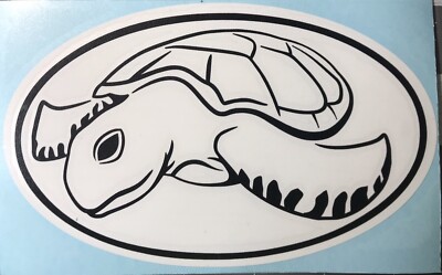SEA TURTLE BEACH OVAL VINYL STICKER DECAL Salt Sand Ocean Life