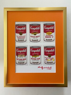Andy Warhol 1980s Campbell's Soups  Signed Framed Print Pop Art Collectible
