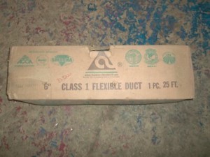 NOS ATCO Class 1 Flexible Duct 6" Wide x 25' in Length Grey Mylar