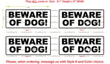 Beware of Dog - Safety Sign - Vinyl Die-Cut Peel N' Stick Decals / Stickers