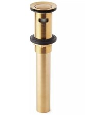 Extended Press Type Pop-Up Bathroom Drain With Overflow - Brushed Gold