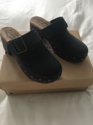 Korks by Kork Ease Clogs US 8 EU 39 Black Full Leather Tiana NIB