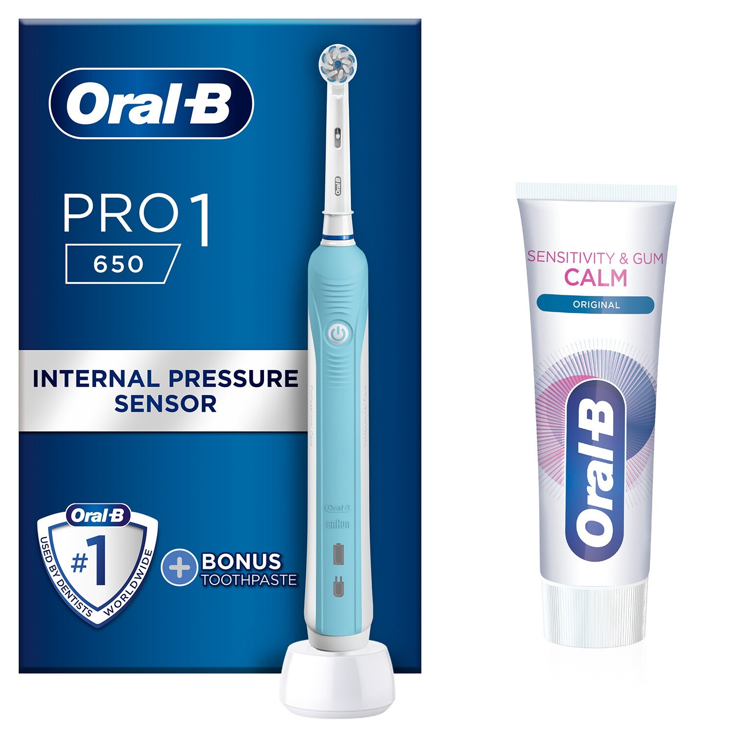 Oral-B Pro 1 650 Sensi Rechargeable Electric Toothbrush - Blue for 