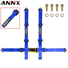 RASTP Racing Seat Belts 4 Point 4PT  Harness Nylon Adjustable Blue