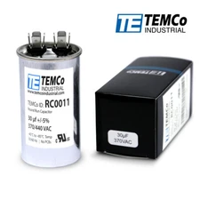 TEMCo 30 uf/MFD 370 VAC volts Round Run Capacitor 50/60 Hz -Lot-1