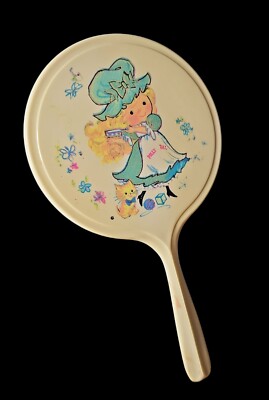Vintage 70s Polly Pal Mid Century Handheld Little Girls Vanity Handheld Mirror