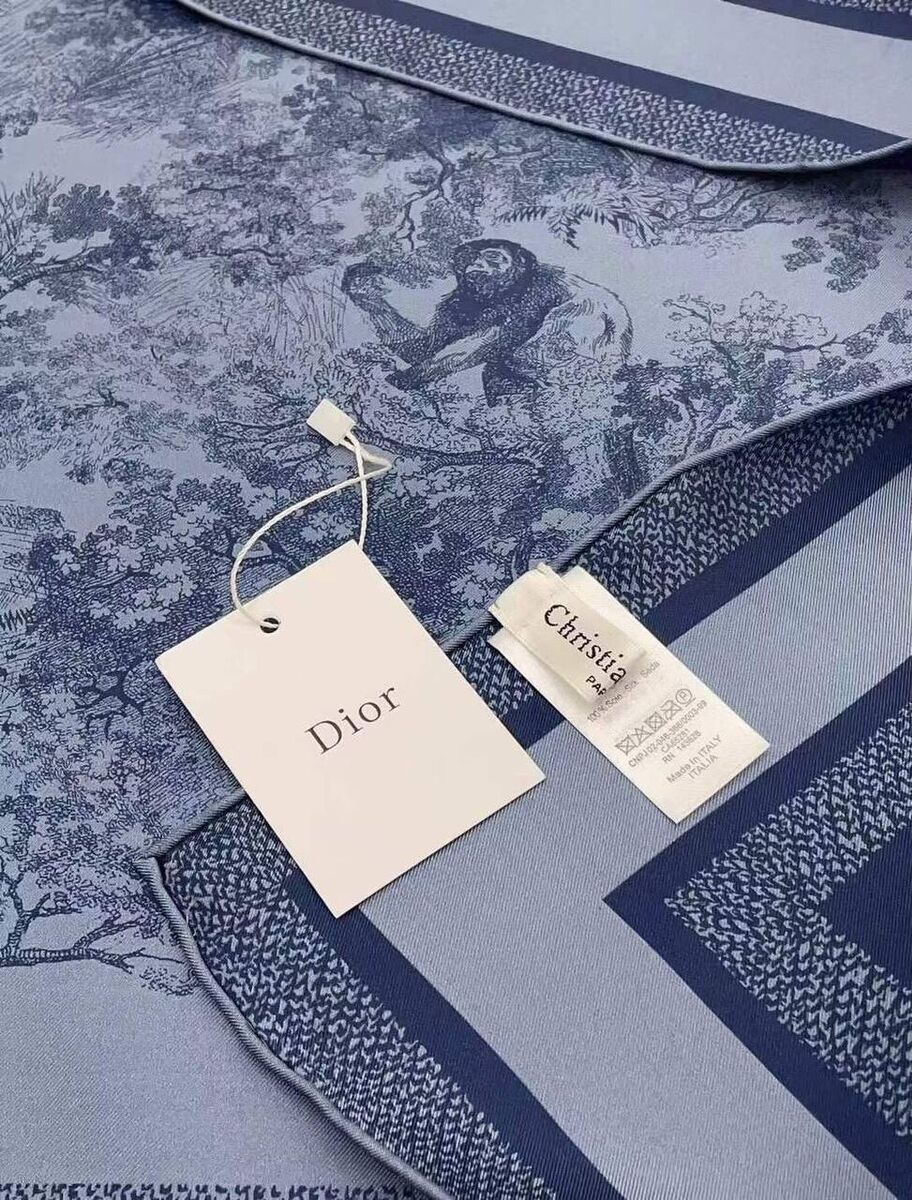 Christian Dior Toile de Jouy cashmere scarf (13183) blue | eBay Christian Dior Toile de Jouy cashmere scarf (13183) blue | eBay