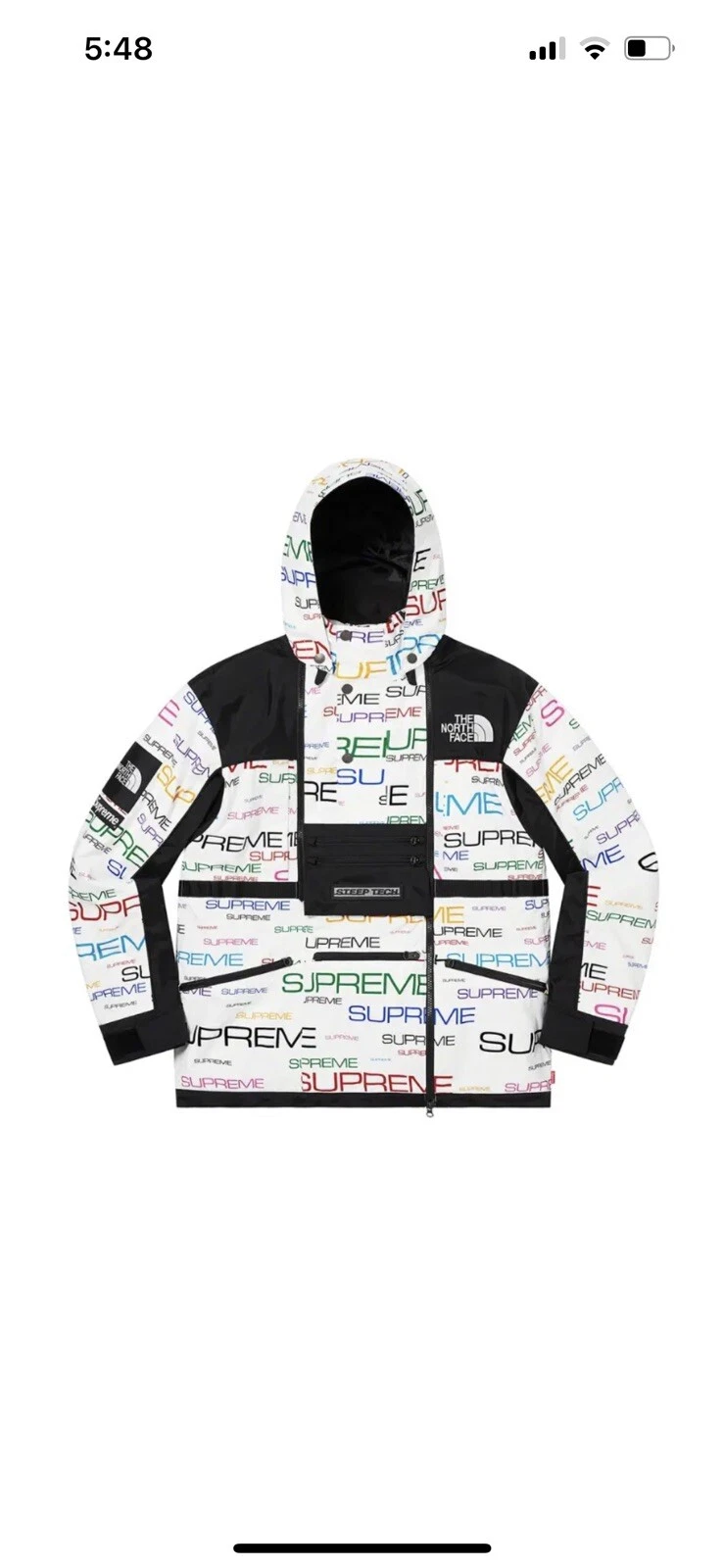 Veste Supreme The North Face Steep Tech Apogee taille grande blanche FW21 TNF 2021