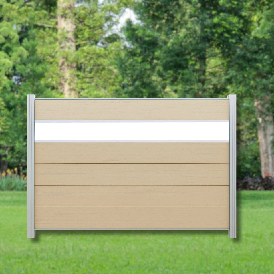 WPC Zaun Komplettset Sichtschutzzaun Pfosten Steckzaun sand hell sandbeige 180cm - Bild 4 von 4