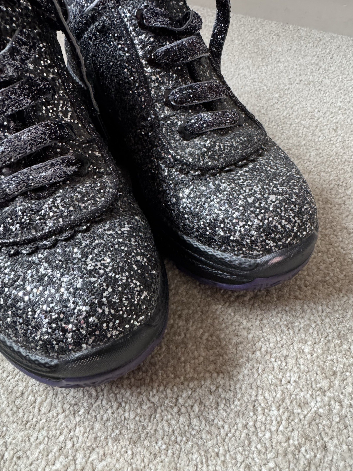 Irregular Choice Black Glitter Platform Trainers.… - image 8