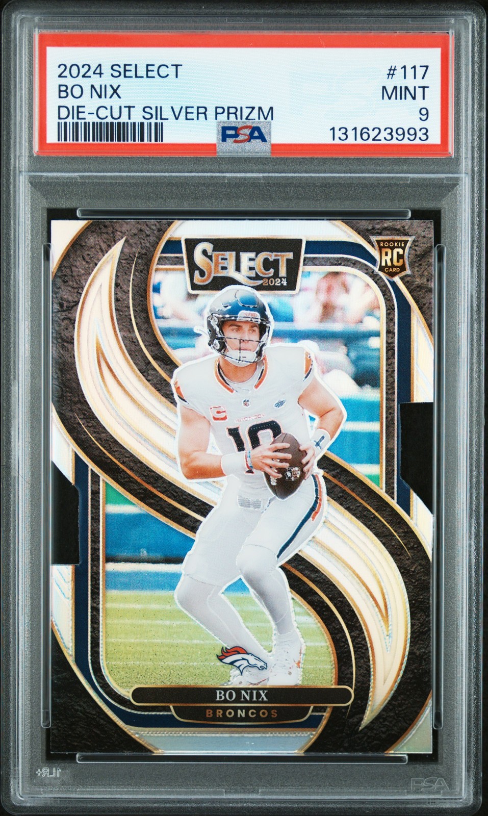 BO NIX #117 2024 PANINI SELECT SILVER PRIZM DIE CUT RC PSA 9