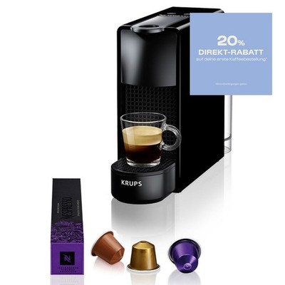 Krups XN1108 Essenza Mini Nespresso Kaffeemaschine Kapselautomat Schwarz