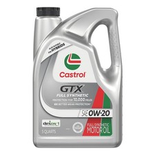 Castrol GTX Full Synthetic 0W-20 Motor Oil, 5 Quarts 5 Quarts, Amber 31.64 per gallon