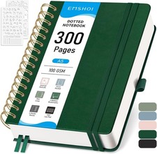 EMSHOI Spiral Graph Paper Notebook - 300 Pages, 100 GSM Thick Grid Notebook,