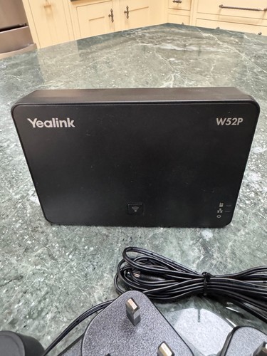 YEALINK W52P IP CORDLESS PHONE, CHARGER an BASE STATION BASE SIP-W52P DECT VoiP - Afbeelding 4 van 6