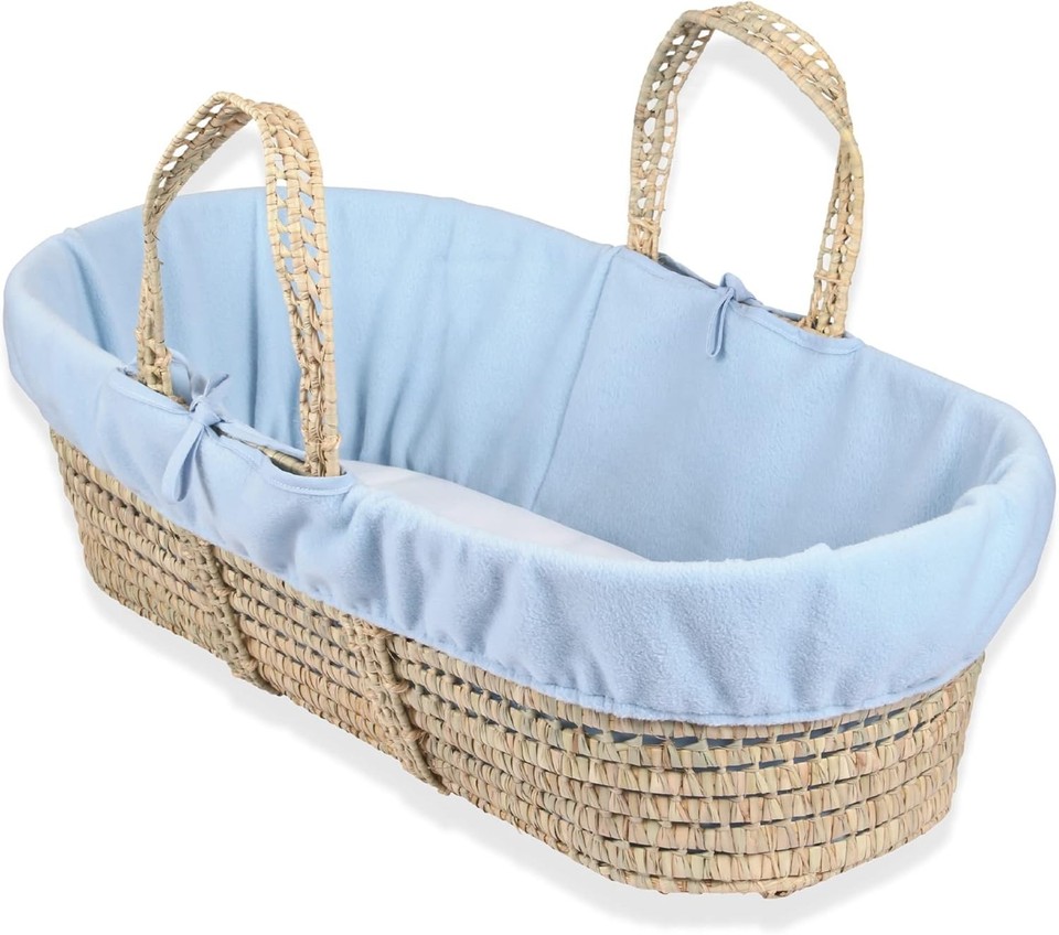 Fleece Liner Dressing For Moses Wicker Basket Blue EBay UK fleece-liner-dressing-for-moses-wicker-basket-blue-ebay-uk