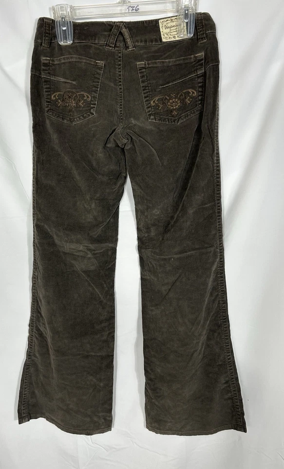 Calça de veludo marrom vintage Union Bay tamanho 3 cintura baixa alargamento anos 90 boho Y2K grunge - Imagem 3 de 4