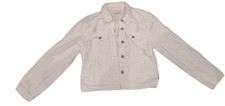 C i'sa White Denim Jean Jacket Women s Size Medium Pockets Cropped 100 Cotton