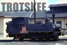 35mm Slide CFR Romania Railways Steam Loco 395 001 c1971 Original