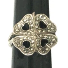 Vintage Ring MARKED BYARAND ?? 925 STERLING SILVER Size 5 Marcasite Band lot y