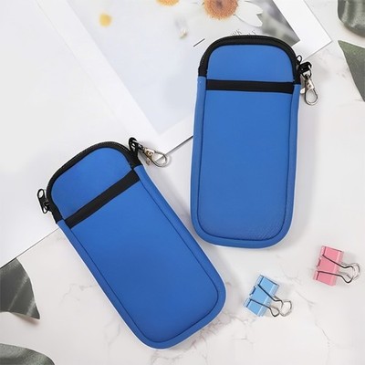 Neoprene Organizers Storage Bag Secure Zippered Phone Case For Travel Gym Use