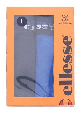 Ellesse Mens Boxers Underwear Muxel 888 3 Pack Blue Navy Light Blue