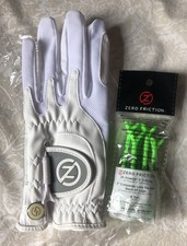 Zero Friction Youth White Left Hand Golf Glove with Ball Marker 8 Green Tees