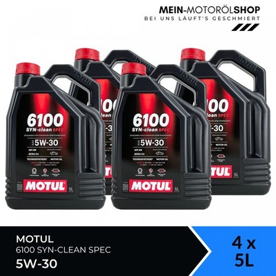 Motul 6100 SYN-clean SPEC 5W-30 Chrysler Mercedes Motoröl 4x5 Liter = 20 Liter