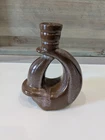 Frankoma 305 Brown Abstract Pottery Candlestick Holder
