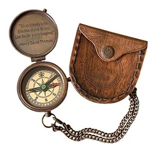 Brass Compass with “Go Confidently in the Direction of Your Dreams” Quote by 