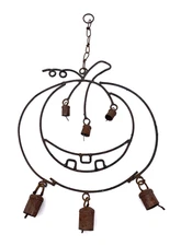 VTG Primitive Rustic Iron Halloween Farmhouse Style Jack O’ Lantern Wind Chimes