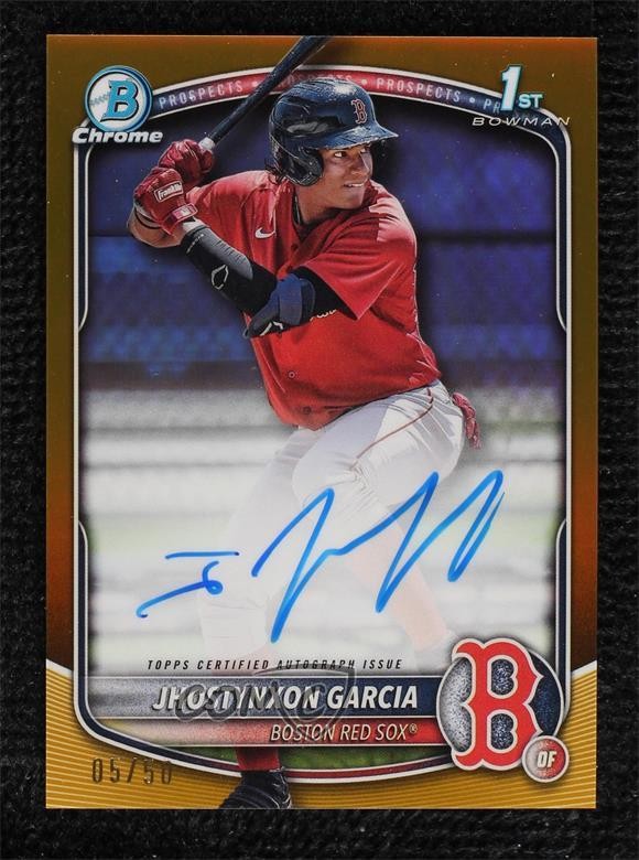 2025 Bowman Chrome Prospect Gold Refractor 5/50 Jhostynxon Garcia #CPA-JGA Auto