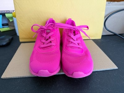 Skechers Women's BOBS Sport Squad - Neon Pink Sneaker
