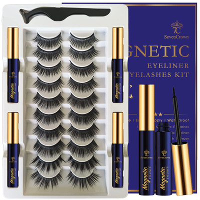 3D Magnetic Eyelashes with Eyeliner Kit -  Magnetic Lashes Natural Looking with