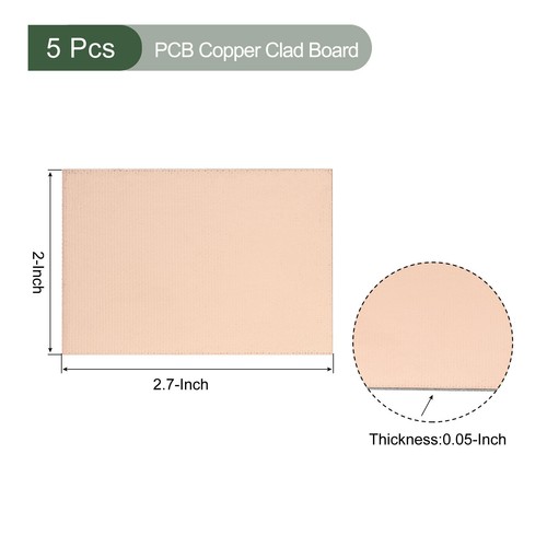 5 Pcs PCB Copper Clad Board, Double-Sided Circuit Boards (70mmx50mmx1.2mm) - Picture 2 of 5