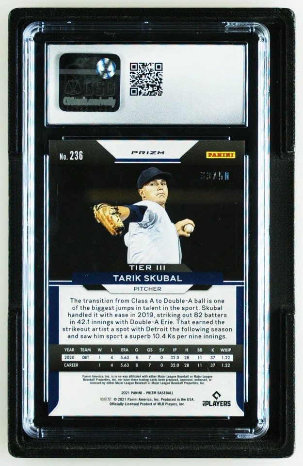 2021 Panini Prizm - Tier III Tarik Skubal #236 Snake Skin Prizm /50 (RC) CSG 10! - Image 2 of 2