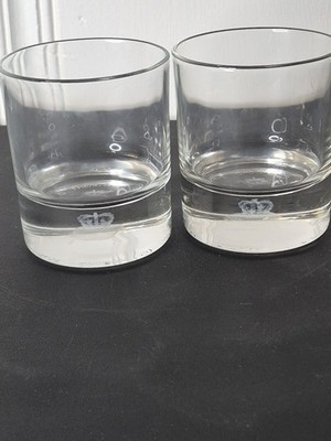 CROWN ROYAL  Whiskey 3D Hologram Floating Pillow Laser Etched Bar  Glasses Set 2