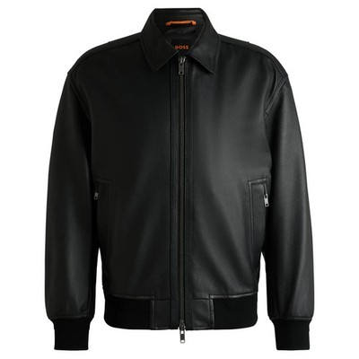 BOSS By Hugo Boss Orange Label Black Joloco Leather Full Zip