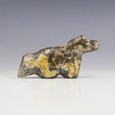 NATIVE AMERICAN ZUNI NUTRIA STONE HORSE FETISH BY LELAND BOONE & DAPHNE QUAM