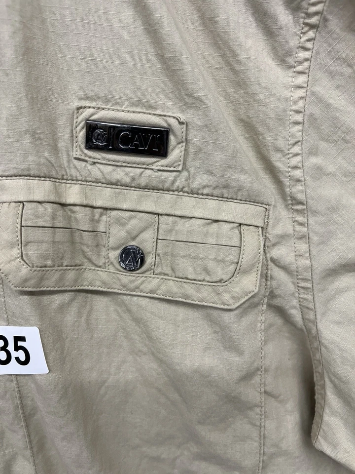 Cavi Button Up Short Sleeve With Metal Logo On Chest And Zipper Pocket Men’s Xl - Image 2 of 4